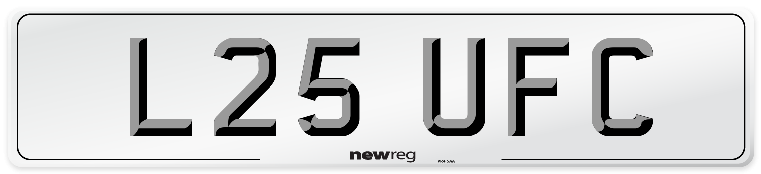 L25 UFC Number Plate from New Reg